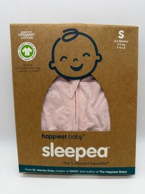 New Sleepea Happiest Baby SACK SLEEP Pink stars size Small 0-2 Months